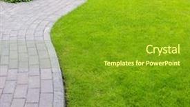  Presentation with stone - Colorful presentation theme enhanced with garden stone path with grass backdrop and a  colored foreground