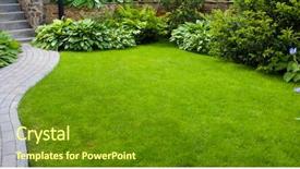  Presentation with career path for industrial automation - Presentation design featuring garden stone path with grass background and a tawny brown colored foreground