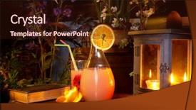  Presentation with lemonade - Theme featuring garden table a night shot background and a wine colored foreground