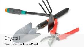  Presentation with garden tools - Theme consisting of garden-tools-isolated-on-white background and a white colored foreground