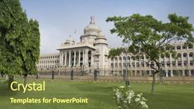  Presentation with india government - PPT layouts with garden vidhana soudha bangalore karnataka background and a tawny brown colored foreground