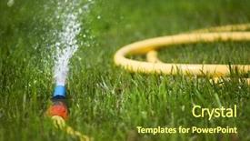  Presentation with water flow - Cool new PPT layouts with fit woman practicing yoga outdoors urdhva dhanurasana upward bow pose asana exercise backdrop and a gray colored foreground