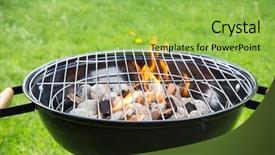  Presentation with grill - Audience pleasing slide deck consisting of garden with burning ember backdrop and a yellow colored foreground