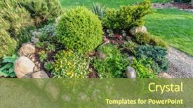  Presentation with summer flowers - PPT layouts consisting of garden with green plants rock background and a tawny brown colored foreground