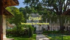  Presentation with garden city - Presentation featuring garden with museum of world buddhism on the background city of kandy sri lanka background and a tawny brown colored foreground