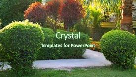  Presentation with garden - Theme featuring garden background and a tawny brown colored foreground