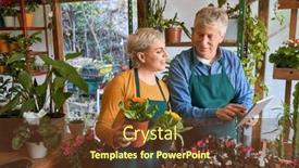  Presentation with work quality - Slides featuring gardener-and-florist-trainee-work background and a tawny brown colored foreground