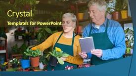  Presentation with take - Slide deck enhanced with gardeners-and-florists-check background and a tawny brown colored foreground