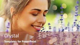  Presentation with lavender flowers - Presentation consisting of gardening-and-people-concept-close background and a red colored foreground