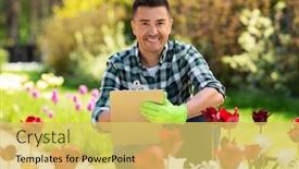  Presentation with aged care - Presentation with gardening-and-people-concept-happy background and a yellow colored foreground
