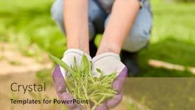  Presentation with gardening - Slide set featuring gardening-and-people-concept-happy background and a yellow colored foreground