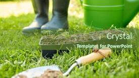  Presentation with eco - Presentation design with gardening-eco-and-organic-concept background and a tawny brown colored foreground