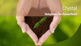  Presentation with water conservation protect nature concept - Audience pleasing theme consisting of gardening-environment-and-nature-concept backdrop and a coral colored foreground