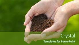  Presentation with hands heart - PPT layouts featuring gardening-environment-and-people-concept background and a tawny brown colored foreground