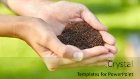  Presentation with hands heart - Theme featuring gardening-environment-and-people-concept background and a gold colored foreground