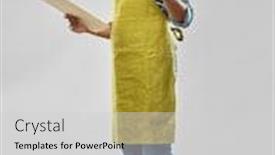  Presentation with apron gardening - Cool new PPT layouts with gardening-farming-and-people-concept backdrop and a light gray colored foreground