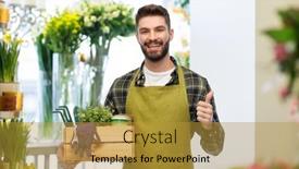  Presentation with apron gardening - Cool new theme with gardening-farming-and-people-concept backdrop and a gold colored foreground