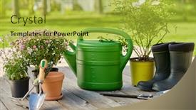  Presentation with farming - Slides having gardening-farming-and-planting-concept background and a yellow colored foreground