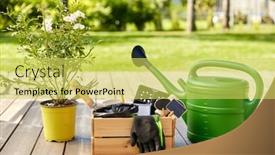  Presentation with farming - Slide deck having gardening-farming-and-planting-concept background and a yellow colored foreground