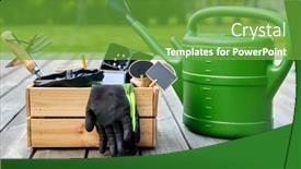  Presentation with farming - PPT theme with gardening-farming-and-planting-concept background and a seafoam green colored foreground