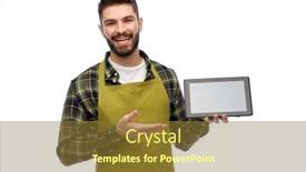  Presentation with apron gardening - Presentation theme consisting of gardening-farming-and-technology-concept background and a gold colored foreground