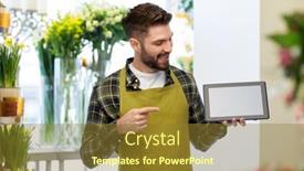  Presentation with apron gardening - Colorful PPT theme enhanced with gardening-farming-and-technology-concept backdrop and a gold colored foreground