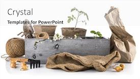  Presentation with farming - Slide set consisting of gardening-farming-garden-tools background and a white colored foreground