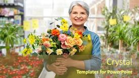  Presentation with old people - Presentation having gardening-floristic-and-old-people background and a tawny brown colored foreground
