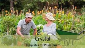  Presentation with grandfather - Audience pleasing PPT layouts consisting of gardening on a sunny day backdrop and a yellow colored foreground