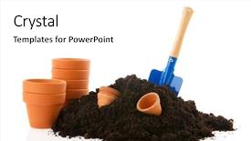  Presentation with flower pots - Theme consisting of complex the sanctuary of asclepius background and a tawny brown colored foreground