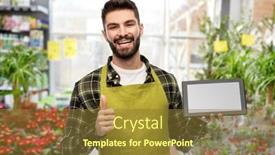  Presentation with apron gardening - Slides having gardening-small-business-and-sale background and a tawny brown colored foreground