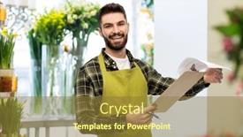  Presentation with apron gardening - Audience pleasing slide deck consisting of gardening-small-business-and-sale backdrop and a tawny brown colored foreground