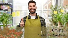  Presentation with apron gardening - Slide set featuring gardening-small-business-and-sale background and a gold colored foreground