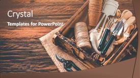  Presentation with gardening - PPT layouts enhanced with gardening-tools-and-equipment background and a tawny brown colored foreground