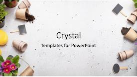  Presentation with gardening tools on fertile soil - Amazing presentation having gardening tools on shale background backdrop and a white colored foreground