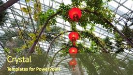  Presentation with lanterns - PPT theme having gardens by the bay background and a tawny brown colored foreground