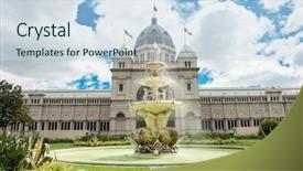  Presentation with australia melbourne - Slide set consisting of gardens in melbourne victoria australia background and a sky blue colored foreground