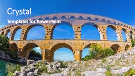  Presentation with aqueduct - Colorful presentation theme enhanced with gardon provence sunset photo taken backdrop and a  colored foreground