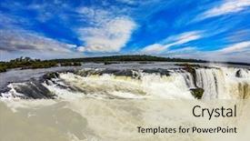  Presentation with world tourism - Colorful presentation enhanced with garganta del diablo devil's backdrop and a soft green colored foreground