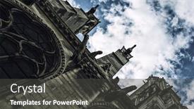  Presentation with notre dame paris france - PPT theme featuring massai women sweeping the floor background and a coral colored foreground