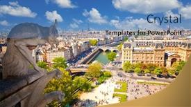  Presentation with notre dame paris france - Colorful presentation theme enhanced with gargoyle-on-notre-dame-cathedral backdrop and a teal colored foreground