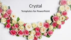  Presentation with heads - Colorful slide deck enhanced with garland marriage - assorted roses heads on white backdrop and a white colored foreground