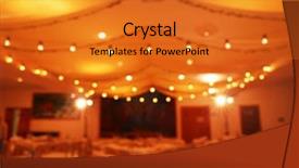  Presentation with wedding banquet table - Audience pleasing slides consisting of garland marriage - blurred wedding dinner tables background backdrop and a  colored foreground