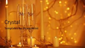  Presentation with gay - Slide set consisting of garland marriage - decorated champagne glasses for gay background and a gold colored foreground