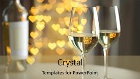  Presentation with marriage - Colorful presentation theme enhanced with garland marriage - glasses of wine on romantic backdrop and a coral colored foreground