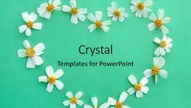  Presentation with heart flowers - Presentation theme having garland marriage - heart-shaped flowers frame on cyan background and a seafoam green colored foreground