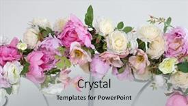  Presentation with pink wedding - Presentation design consisting of garland marriage - part of wedding arch background and a light gray colored foreground