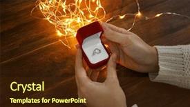  Presentation with boxing woman and a tawny - Slide set consisting of garland marriage - woman holding box with luxury background and a tawny brown colored foreground