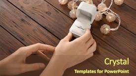  Presentation with boxing woman and a tawny - Beautiful slide deck featuring garland marriage - woman holding box with luxury backdrop and a tawny brown colored foreground