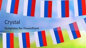  Presentation with bright - Colorful presentation theme enhanced with garland of flags on bright backdrop and a light blue colored foreground